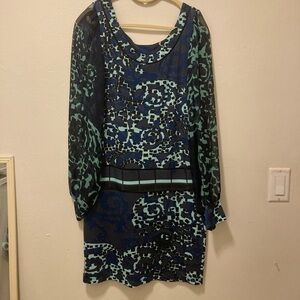 Analili Dress silk blue and black size small